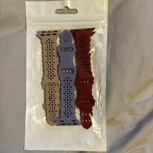 Set of Three Floral Silicone Watch Bands